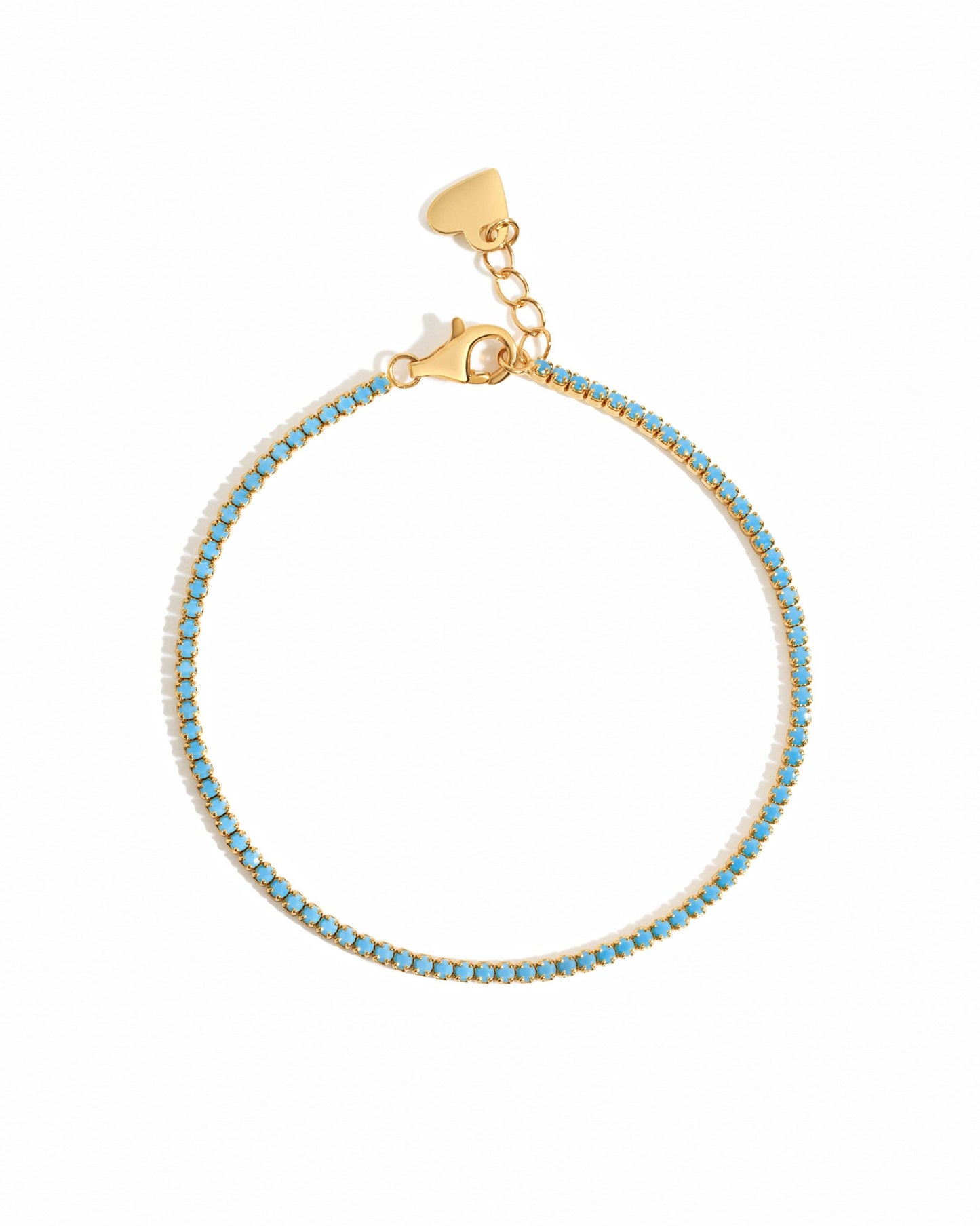 Sami Jewels - Turquoise Tennis Bracelet: Gold / 6.75" + 0.5" Ext.