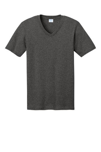 Print The Dream - Port & Company Core Cotton V-Neck Tee: Navy / XL