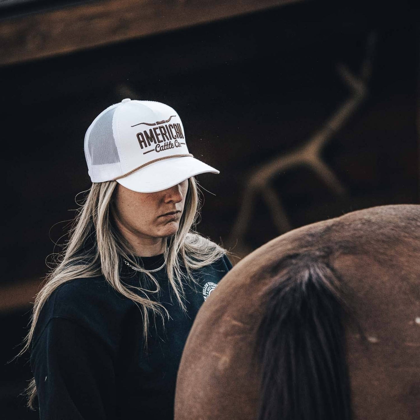 American Cattle Co - Longhorn Hat: Black/Putty