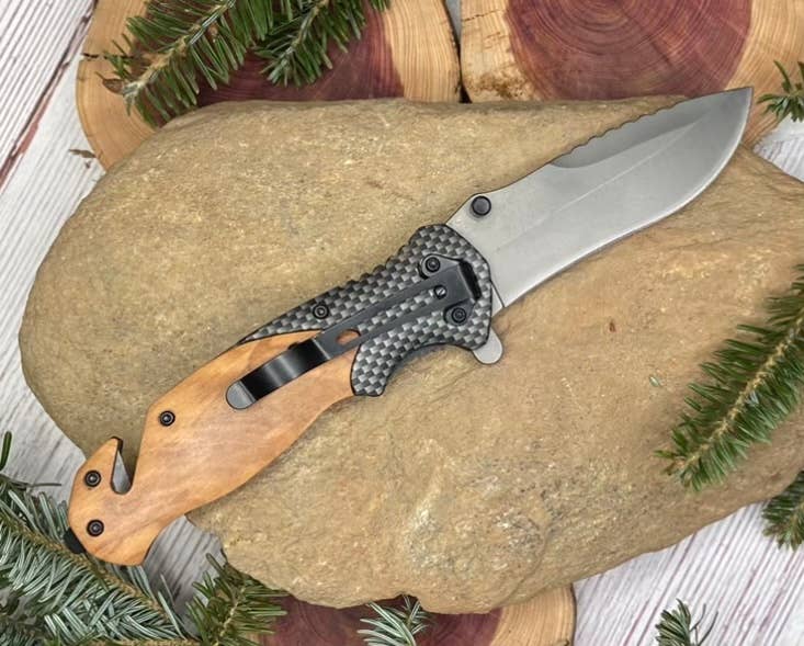 Quail Tail Laser Art - We The People Flag Knife