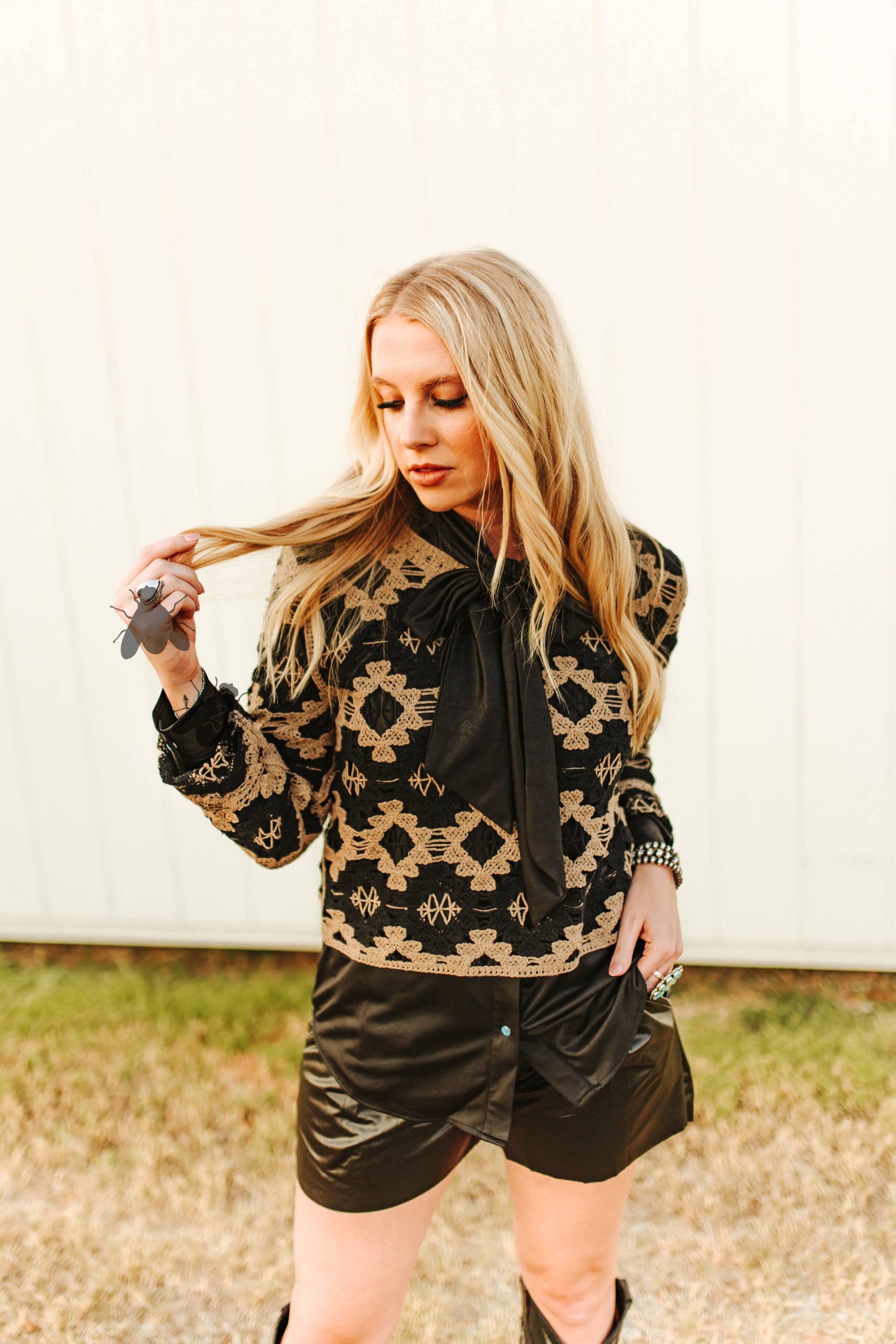 2 Fly Co - LEATHER OUTLAW TOP *MIDNIGHT: 3X