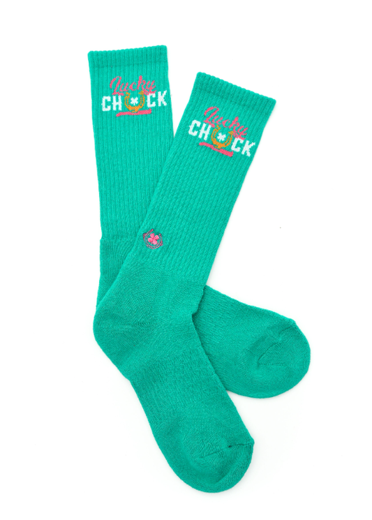 Lucky Chuck - Lucky Chuck Logo Teal Performance Socks