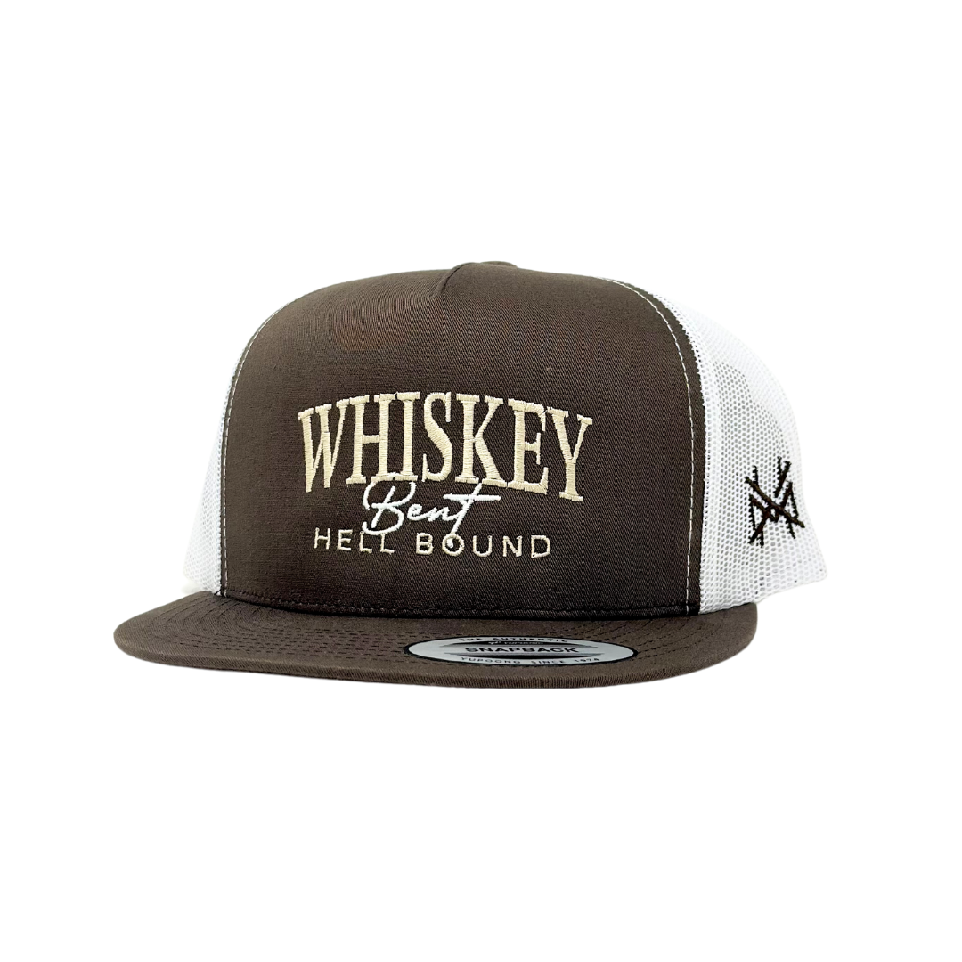 The Mad Hatter Co - Whiskey Bent and Hell Bound Tailgate Trucker Hat: Flat Bill Black