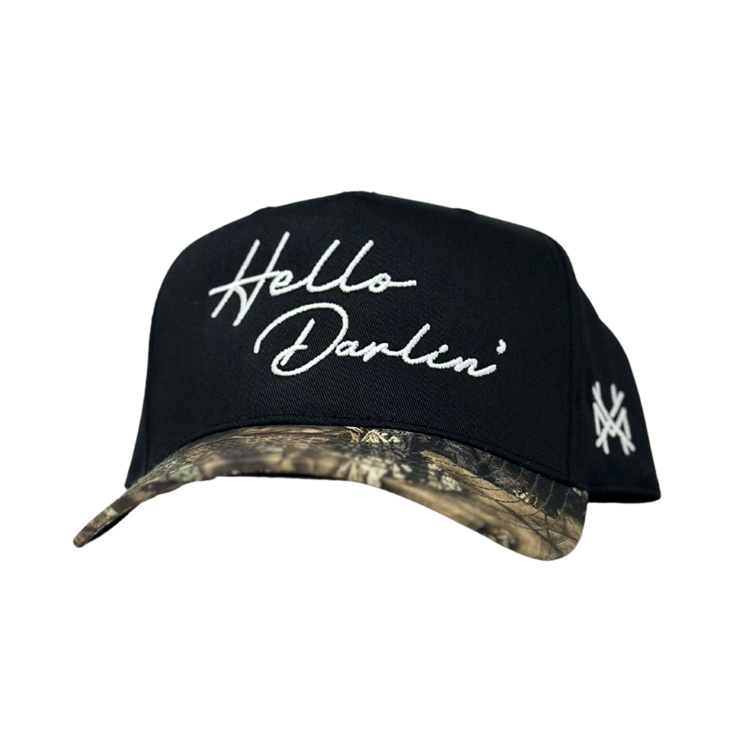 The Mad Hatter Co - Hello Darlin Trucker Hat: Flat Bill Charcoal/White