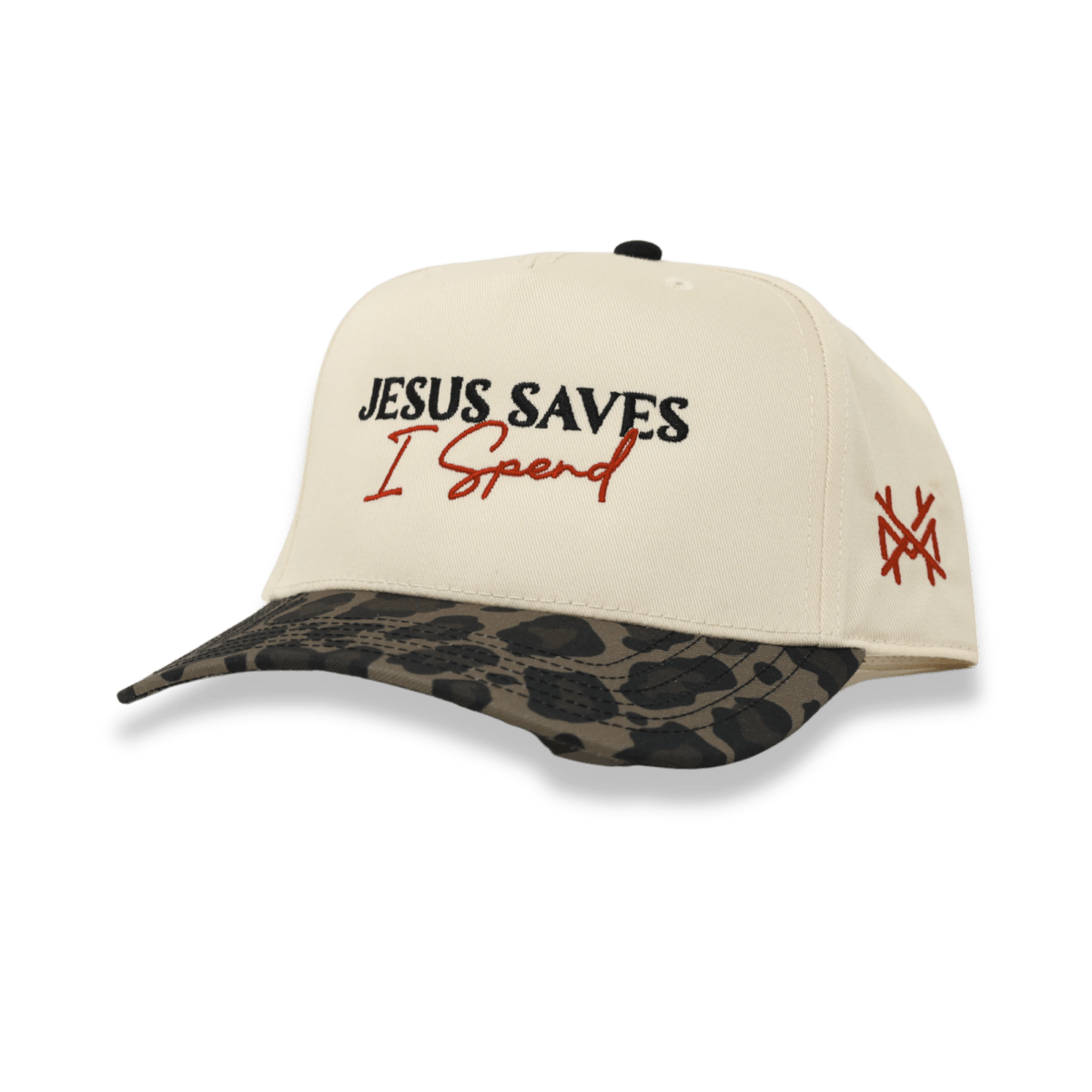The Mad Hatter Co - Jesus Saves I Spend Trucker Hat: Retro Black/White
