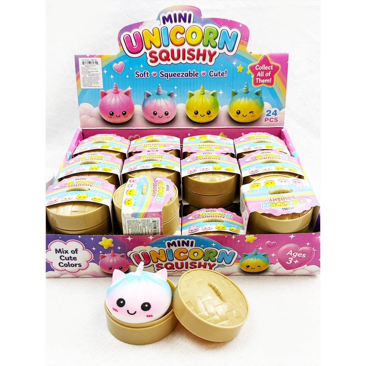 Love and Repeat - Mini Unicorn Mystery Dumpling Squishy with Steamer: MIX COLOR / ONE(24)