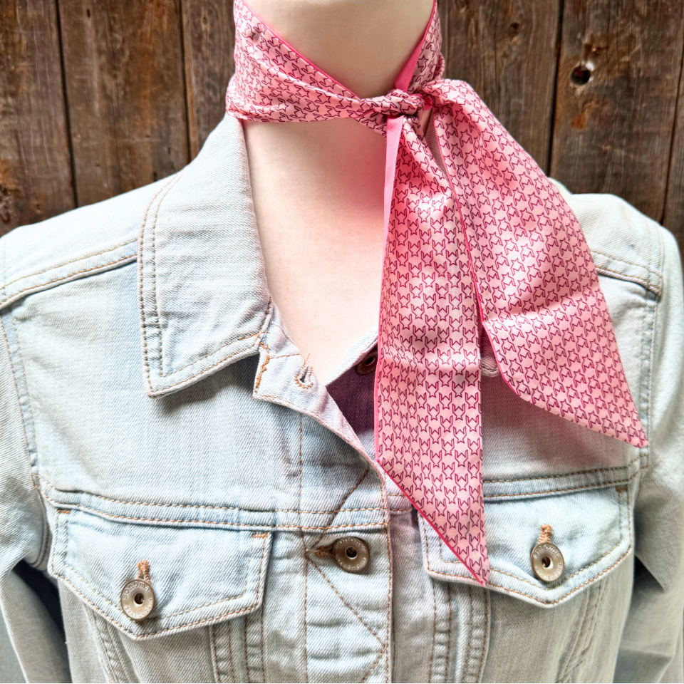 Rodeo Drive - Pink Western Skinny Mini Wild Rag Scarf / Cowgirl Necktie #TW132