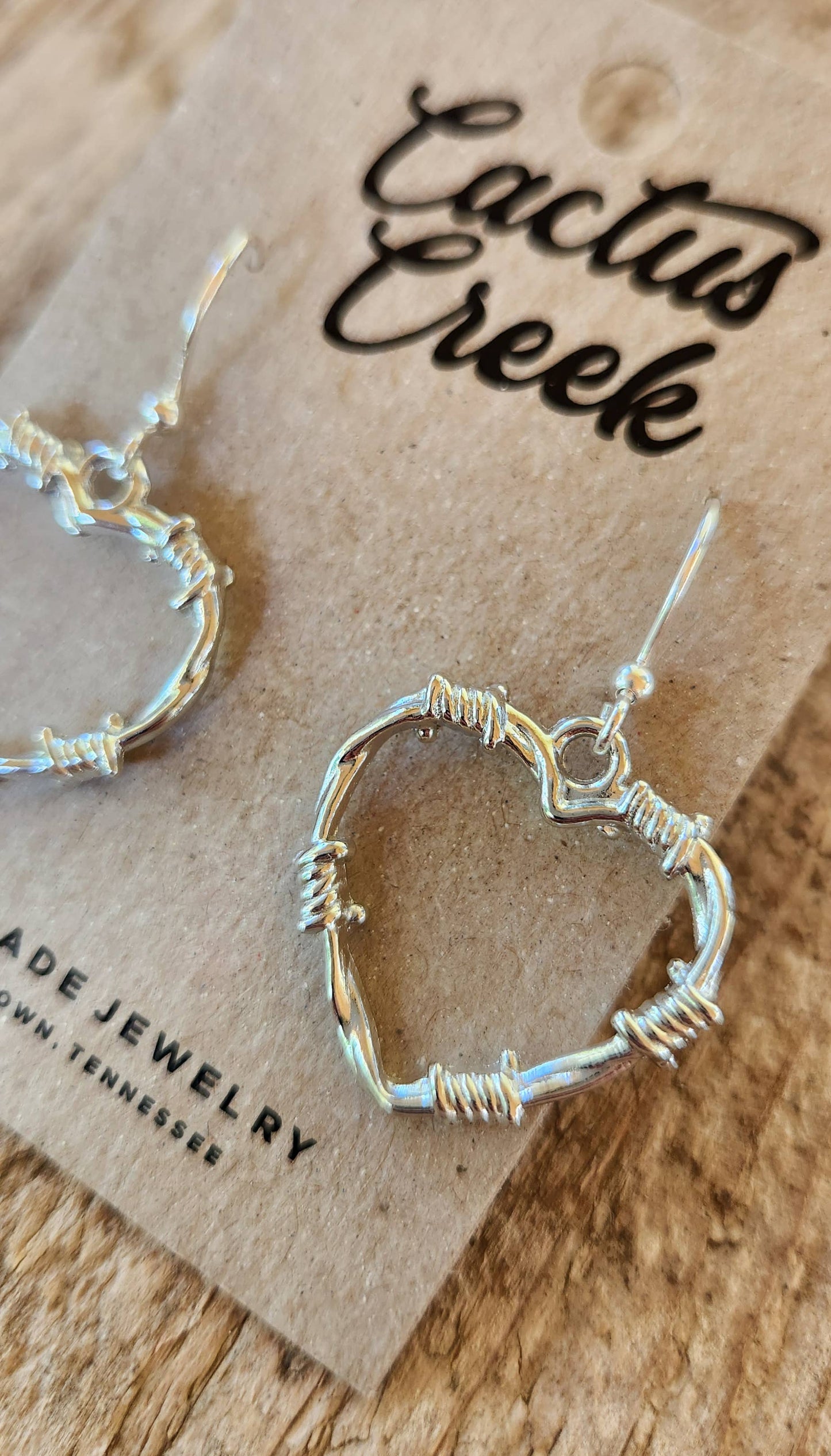 Cocklebur Clothing Co. - Barbed Wire Heart Earrings