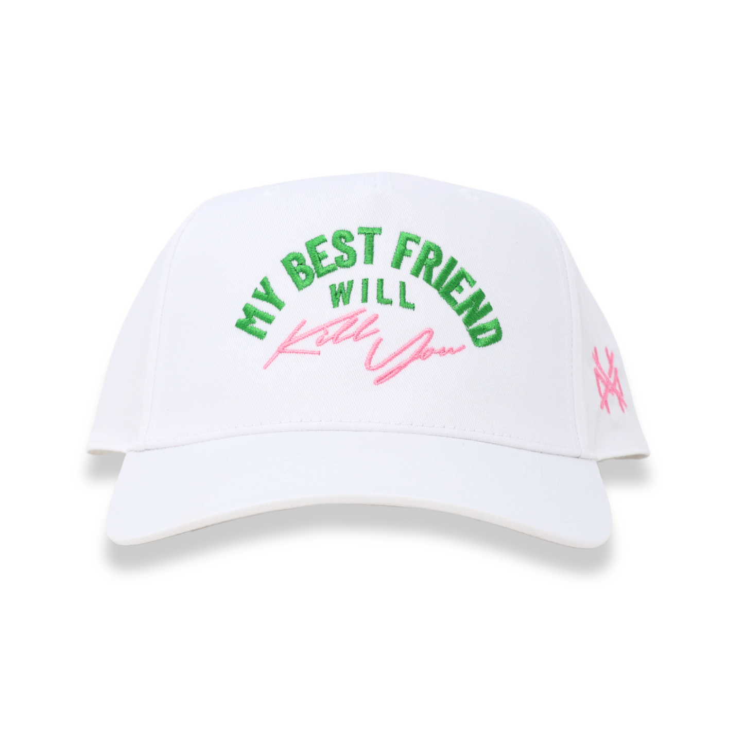 The Mad Hatter Co - My Best Friend Will Kill You Funny Trendy Trucker Hat: Retro White