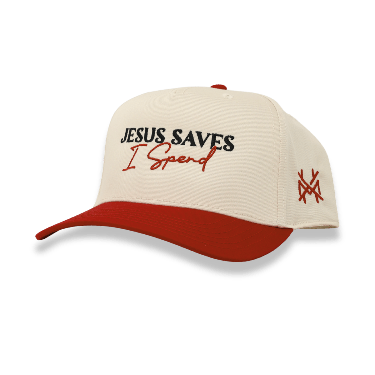 The Mad Hatter Co - Jesus Saves I Spend Trucker Hat: Retro Black/White