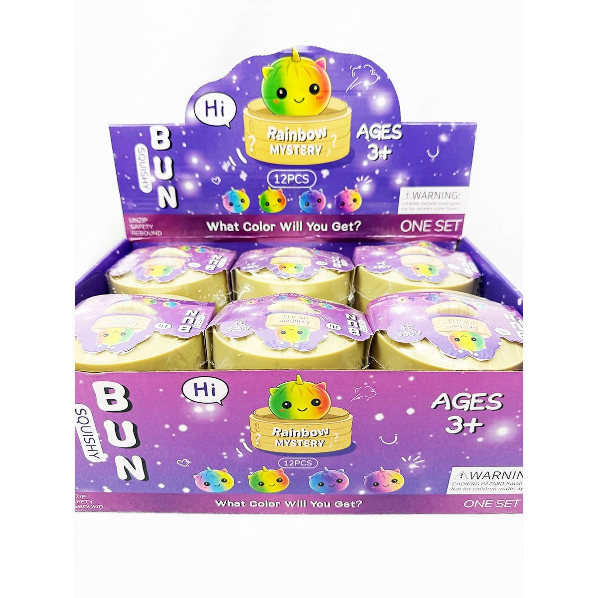 Love and Repeat - Mystery Rainbow Unicorn Dumpling Squishy with Steamer: MIX COLOR / ONE(12)