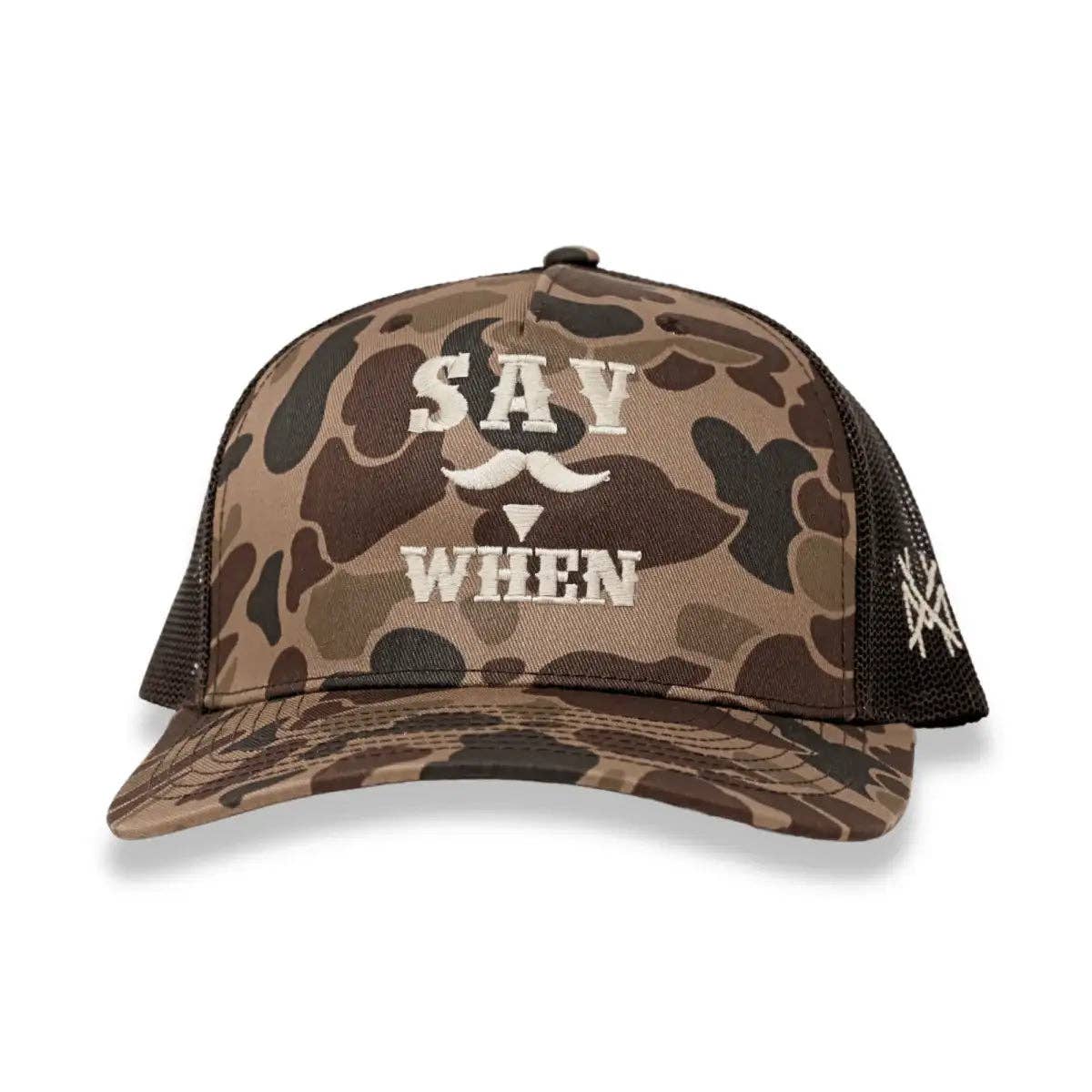 The Mad Hatter Co - Say When Trucker Hat: 7 Panel Bottomland/Black