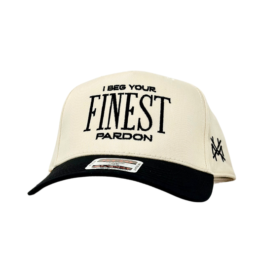 The Mad Hatter Co - MHC I Beg Your Finest Pardon Trucker Hat: Black/Natural Otto