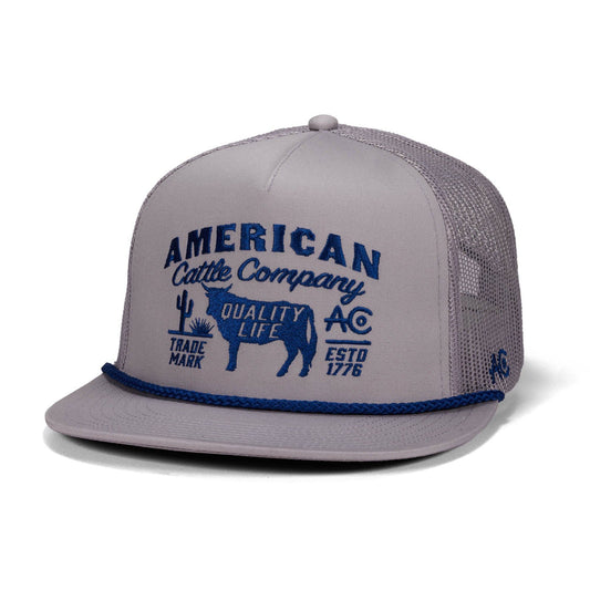 American Cattle Co - Bull Crest Hat: Gray