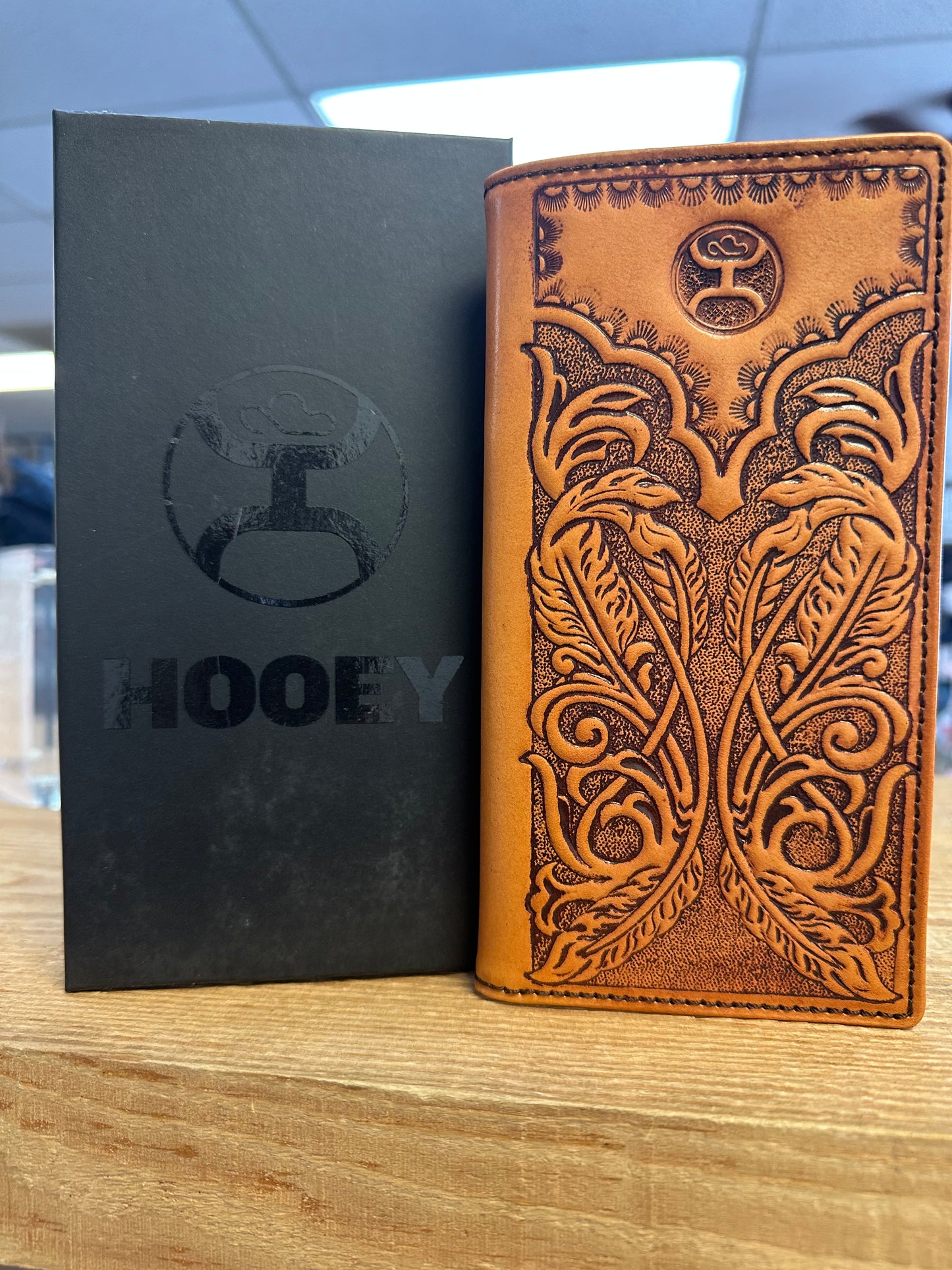 Hooey phoenix hand tooled rodeo wallet