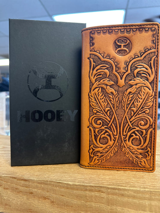 Hooey phoenix hand tooled rodeo wallet