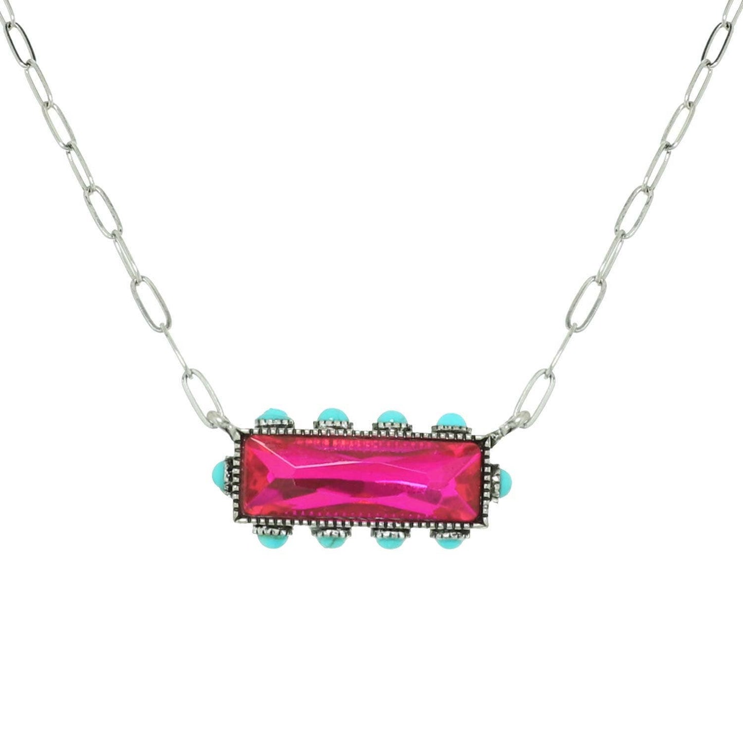 SP Sophia Collection - Western Horizontal Bar Gemstone Necklace: Blue