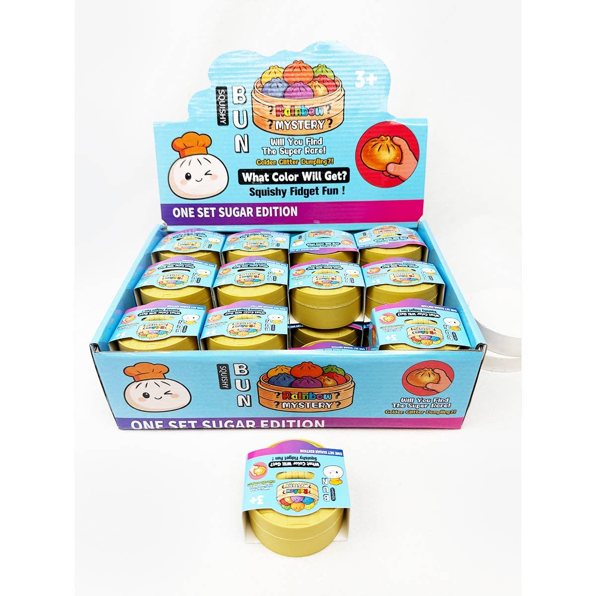 Love and Repeat - 24pcs Mini Glitter Dumpling Squishy with Steamer: MIX COLOR / ONE(24)