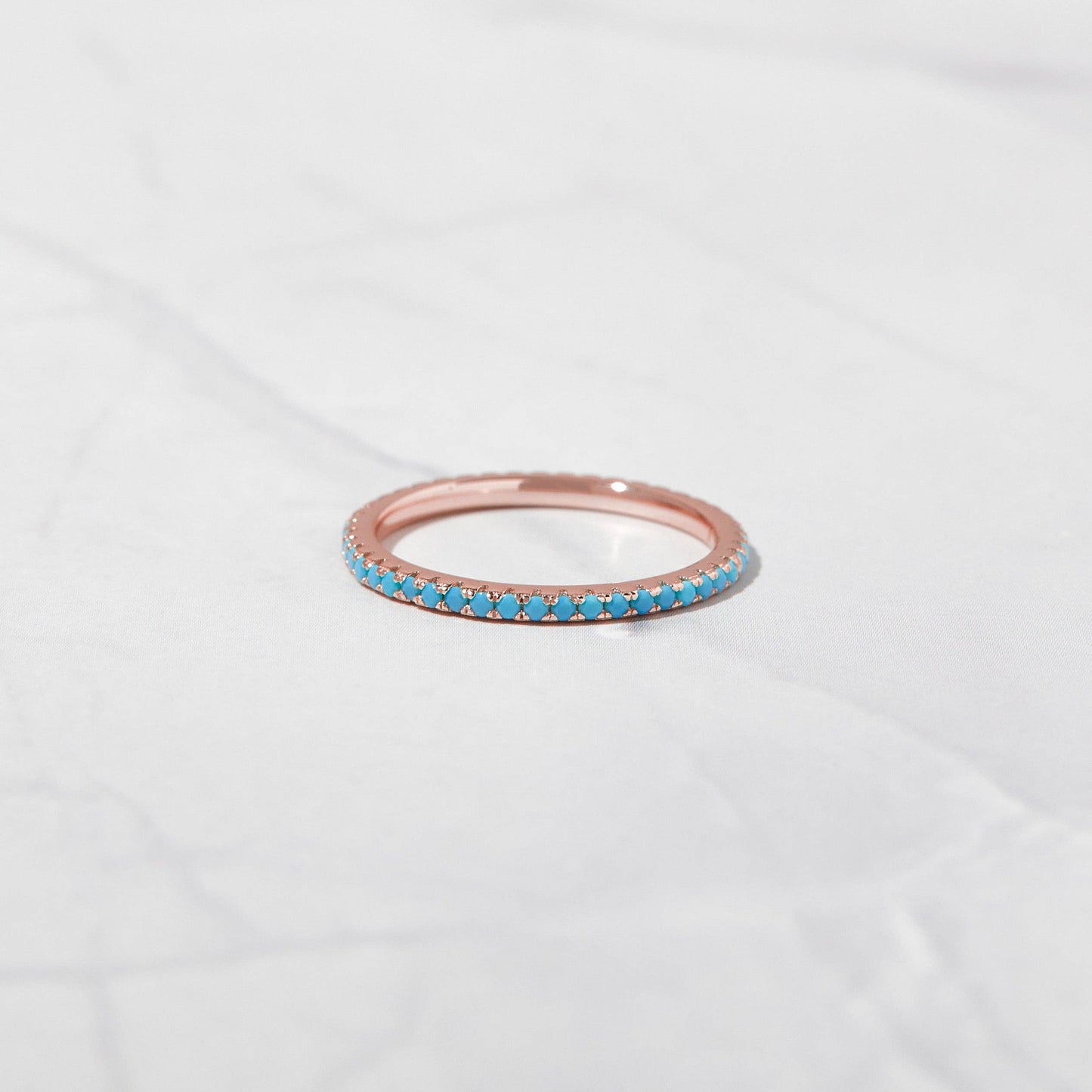 Sami Jewels - Turquoise Eternity Ring: Gold / 10