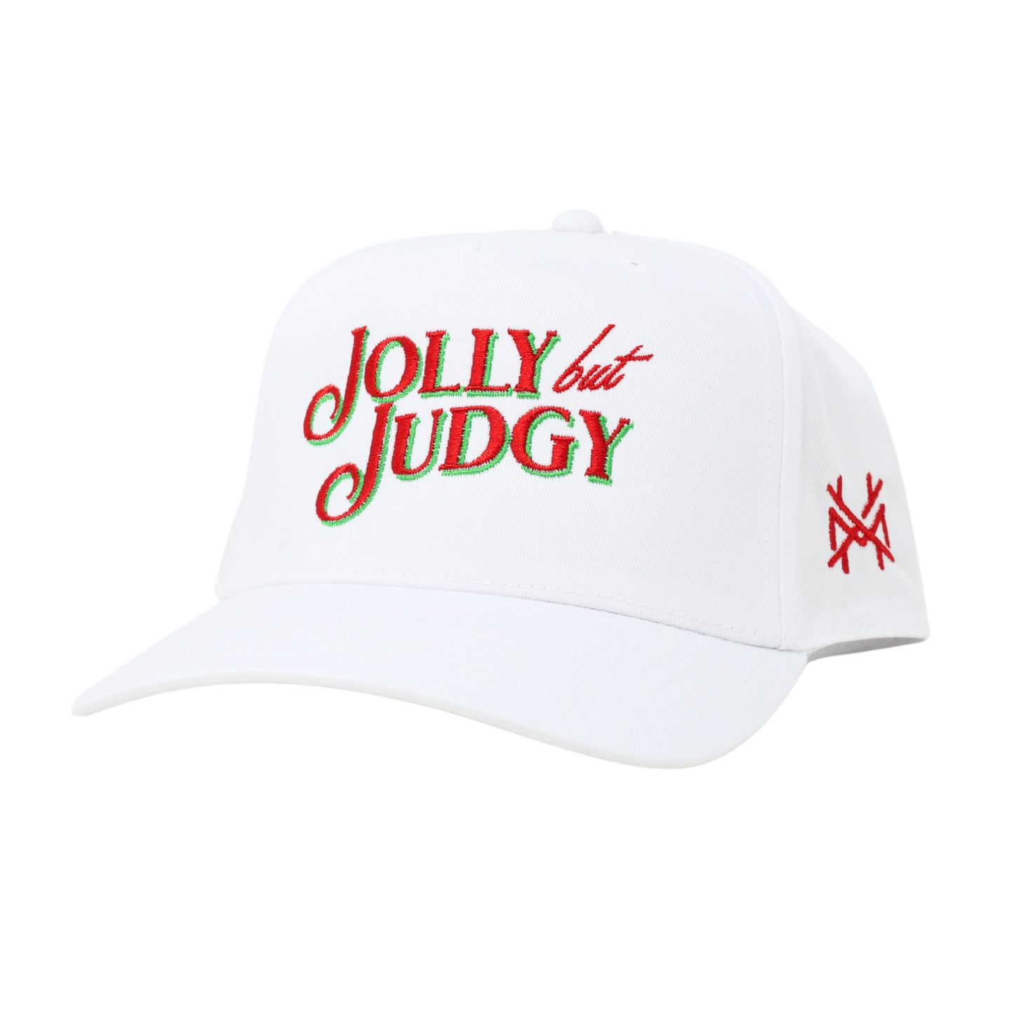 The Mad Hatter Co - Jolly but Judgy Holiday Trucker Hat : Retro Kelly Green/White