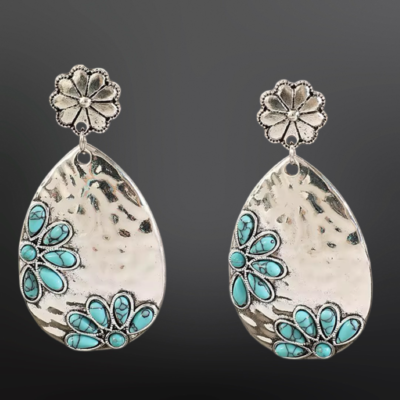 Westrian International - Turquoise Flower Western Earrings