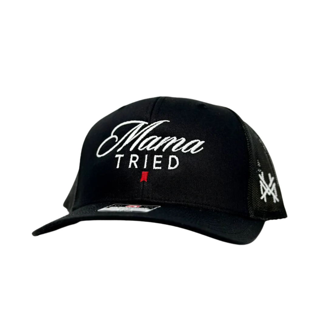 The Mad Hatter Co - MHC Mama Tried Ultra Trucker Hat: 6006 White/ Blue Rope