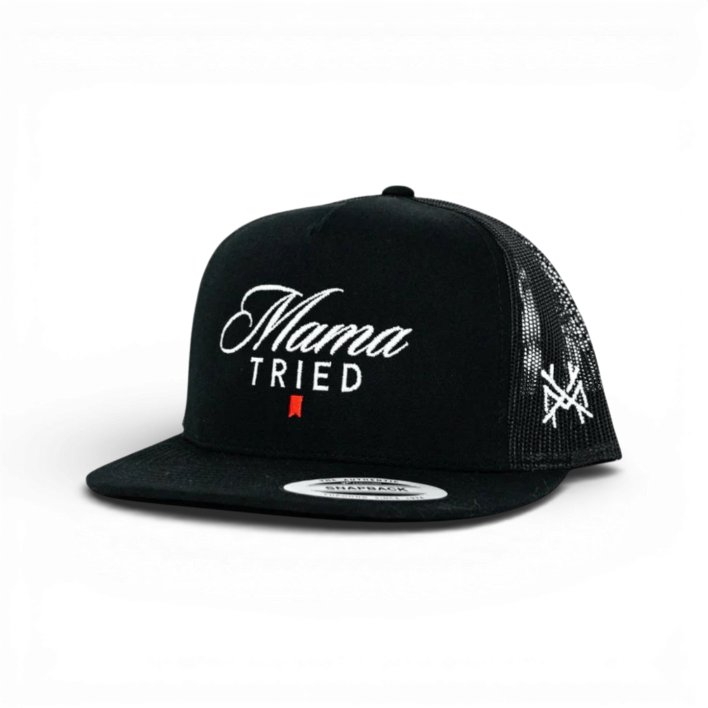 The Mad Hatter Co - Mama Tried Ultra Trucker Hat: Trucker Black/White