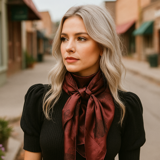 Rodeo Drive - 42X42" Brown Jacquard XL Wild Rag / Scarf WR3522