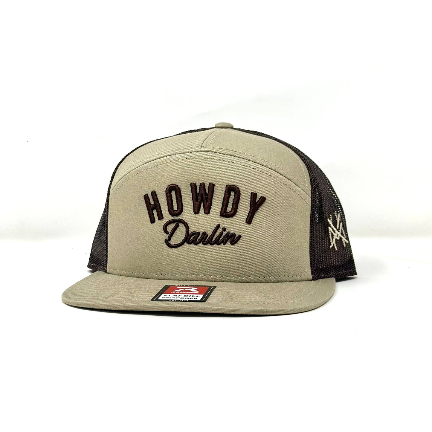 The Mad Hatter Co - MHC Howdy Darlin Trucker Hat: 168 Richardson Khaki/Coffee