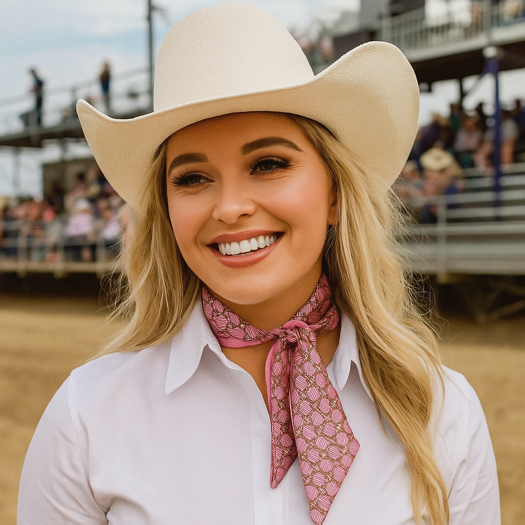 Rodeo Drive - Pink and Gold Western Skinny Mini Wild Rag Scarf / Cowgirl Necktie #TW133
