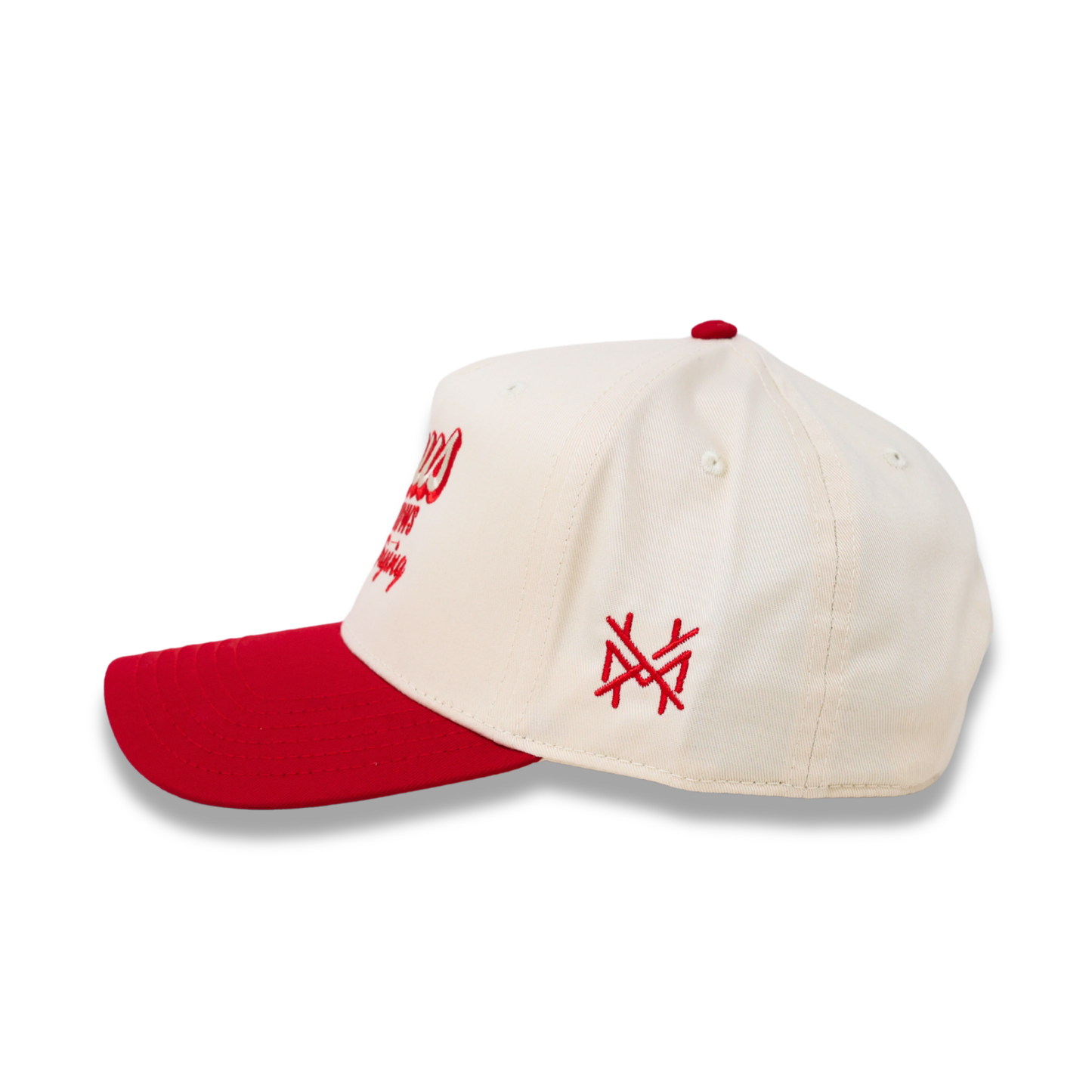 The Mad Hatter Co - Jesus Knows I'm Trying Trucker Hat: Retro Powder Blue/Natural