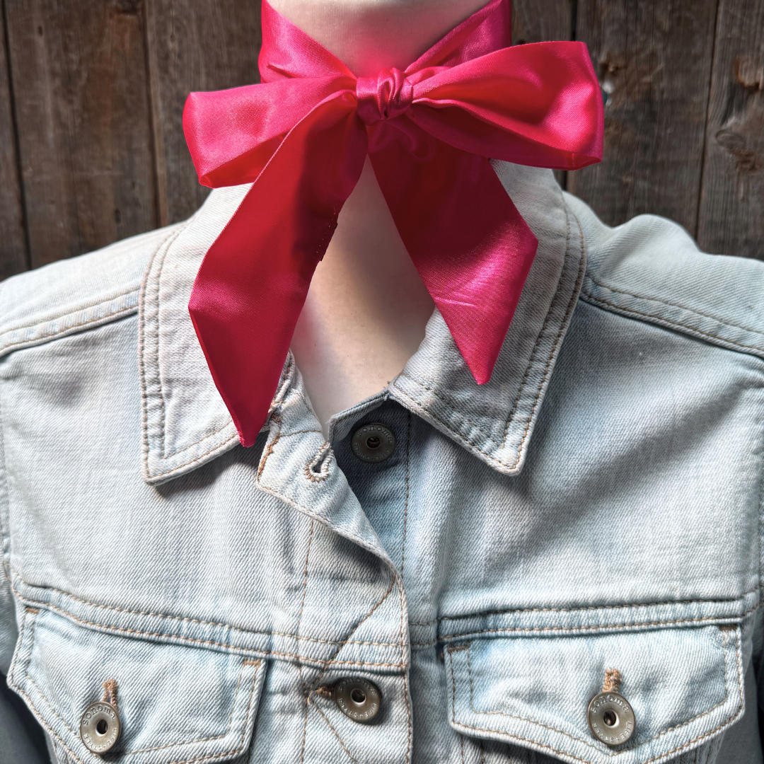 Rodeo Drive - Hot Pink Western Skinny Mini Wild Rag Scarf / Cowgirl Necktie #TW309
