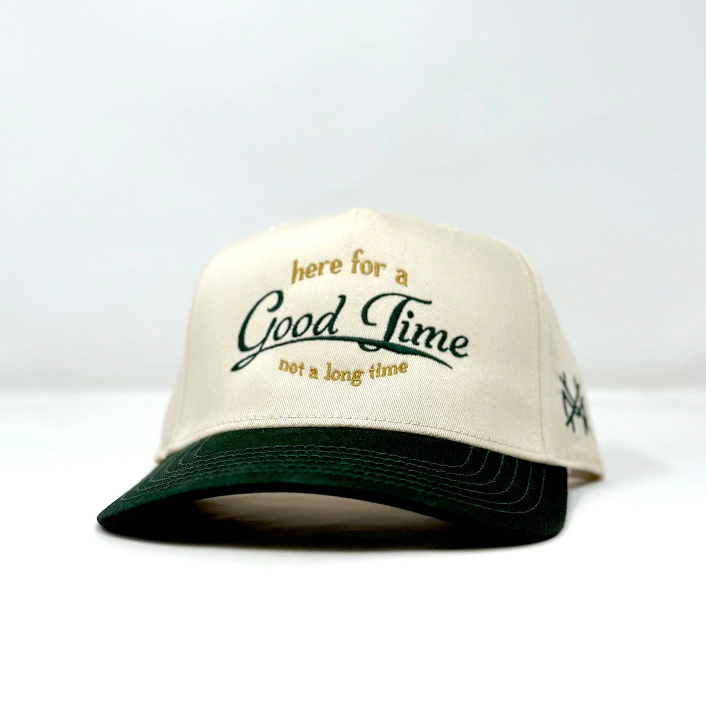 The Mad Hatter Co - MHC Here For a Good Time Trucker Hat: Black/ White Otto