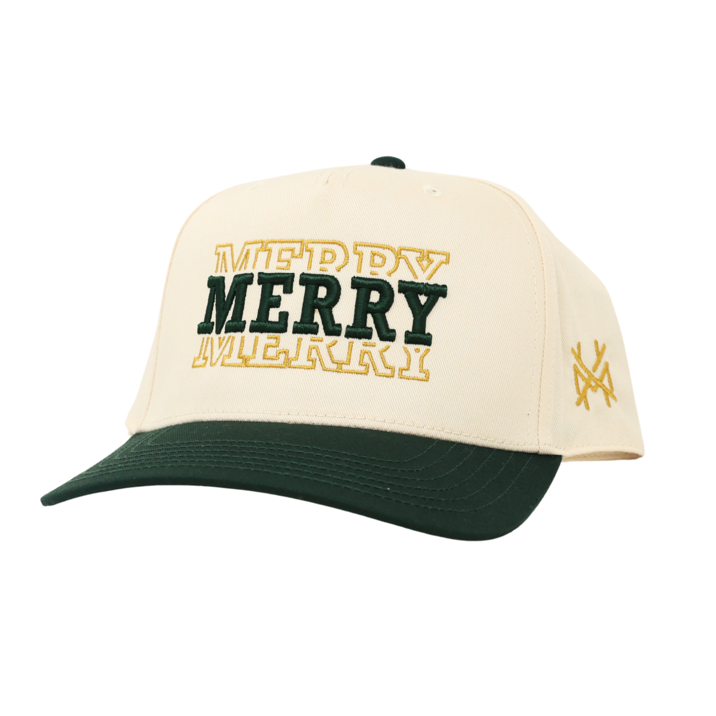 The Mad Hatter Co - Merry Merry Merry Christmas 2025 Trucker Hat : Retro White