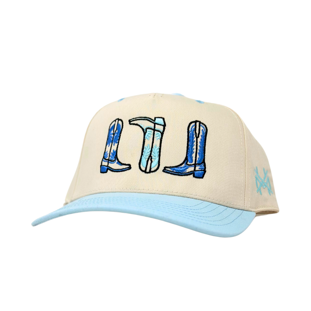 The Mad Hatter Co - MHC Boots Trucker Hat: Pink/Natural Otto