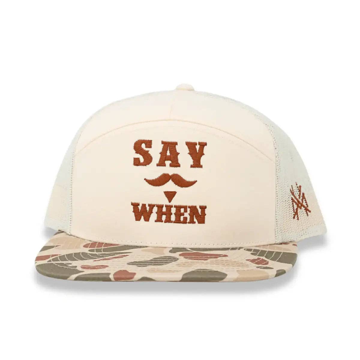 The Mad Hatter Co - Say When Trucker Hat: 7 Panel Bottomland/Black