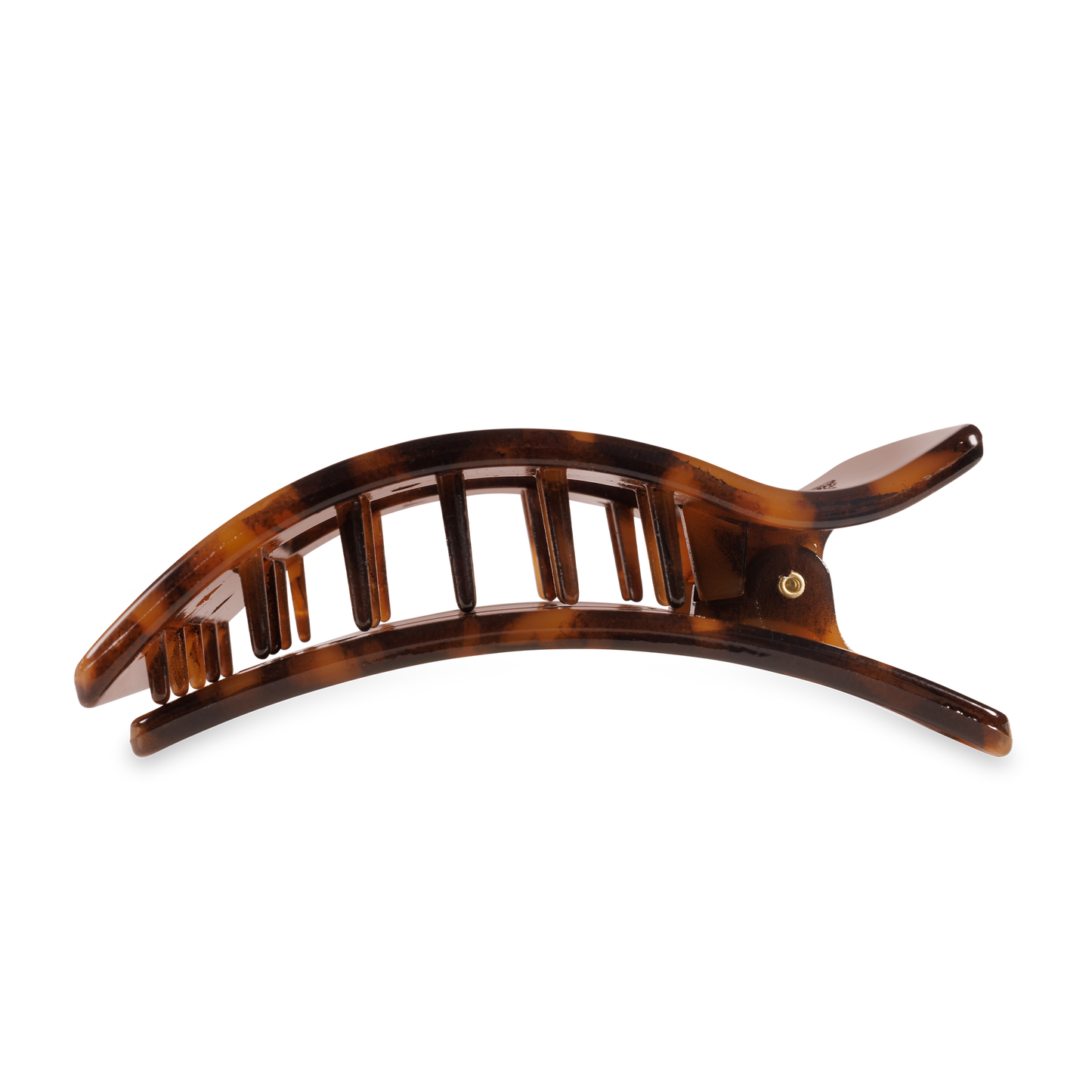 TELETIES - Flat Rectangle Hair Clip | Large | Tortoise