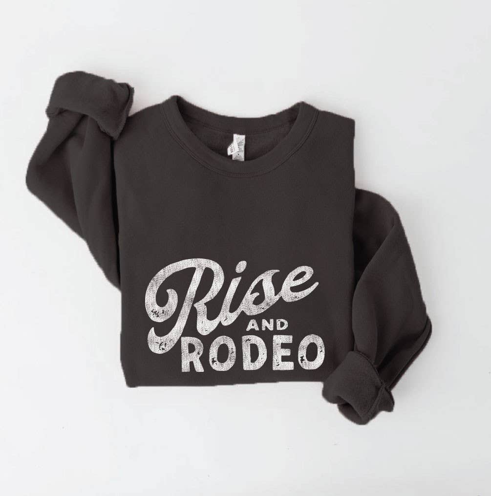 RISE AND RODEO Graphic Sweatshirt: S / VINTAGE WHITE LONG SLEEVE