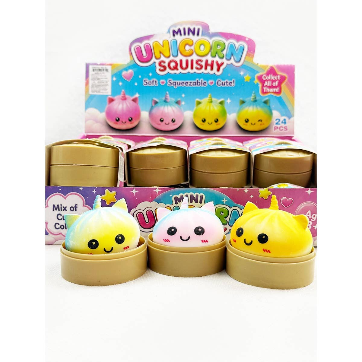 Love and Repeat - Mini Unicorn Mystery Dumpling Squishy with Steamer: MIX COLOR / ONE(24)