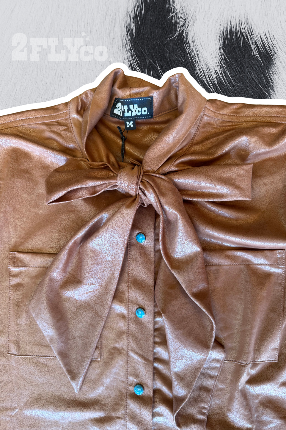 2 Fly Co - LEATHER OUTLAW TOP *SADDLE: 2X