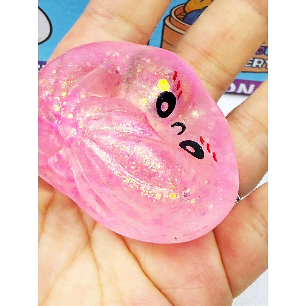Love and Repeat - 24pcs Mini Glitter Dumpling Squishy with Steamer: MIX COLOR / ONE(24)
