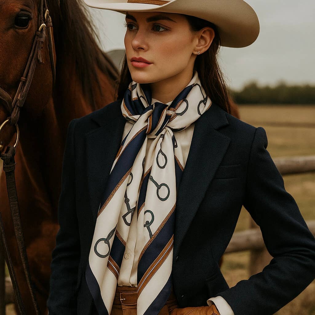 Westrian International - Western Equestrian Snaffle Bit Satin Scarf Wild Rag