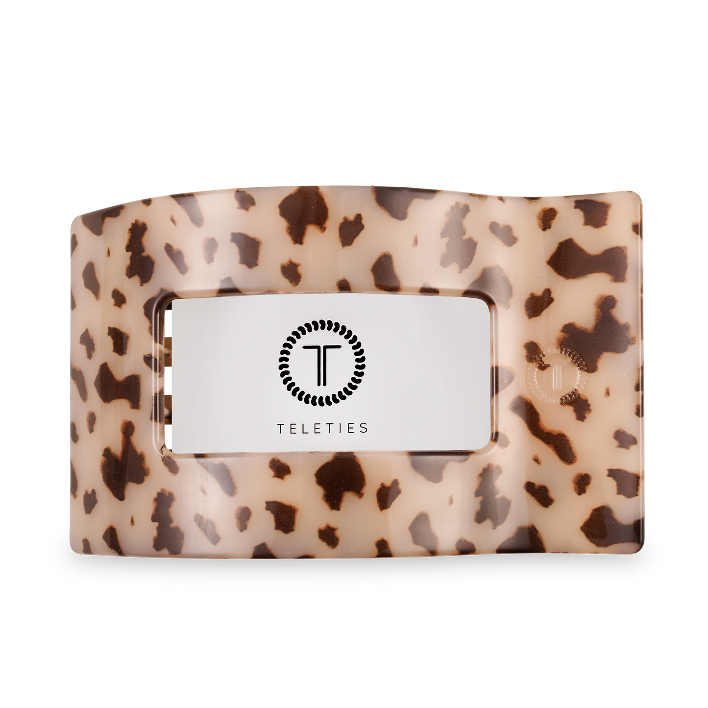 TELETIES - Flat Rectangle Hair Clip | Large | Blonde Tortoise