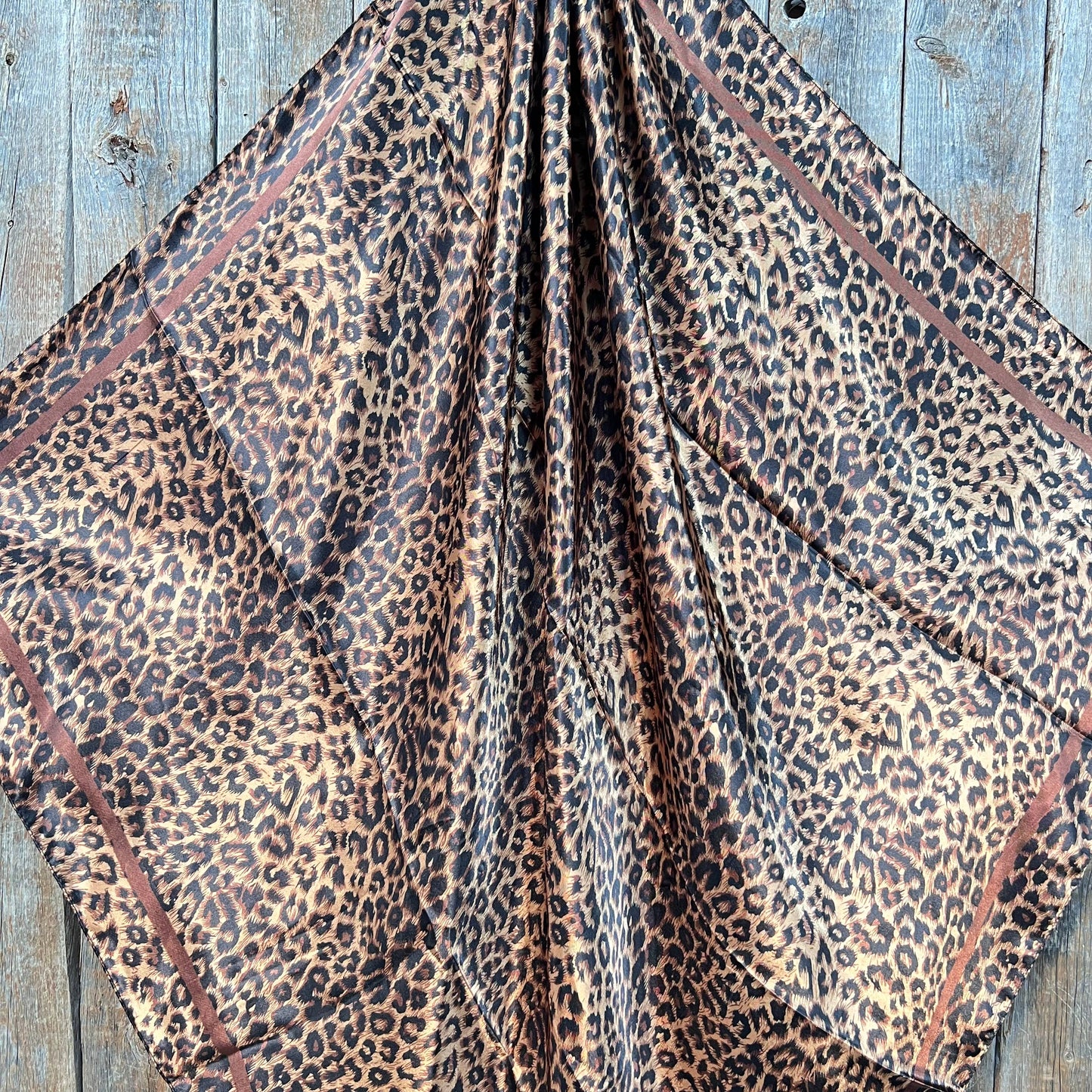 Rodeo Drive - 35X35"  Brown Leopard Wild Rag/Scarf WR169