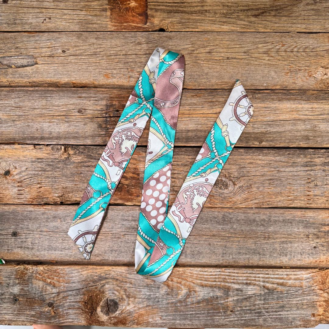 Rodeo Drive - Turquoise Western Skinny Mini Wild Rag Scarf / Cowgirl Necktie #TW327