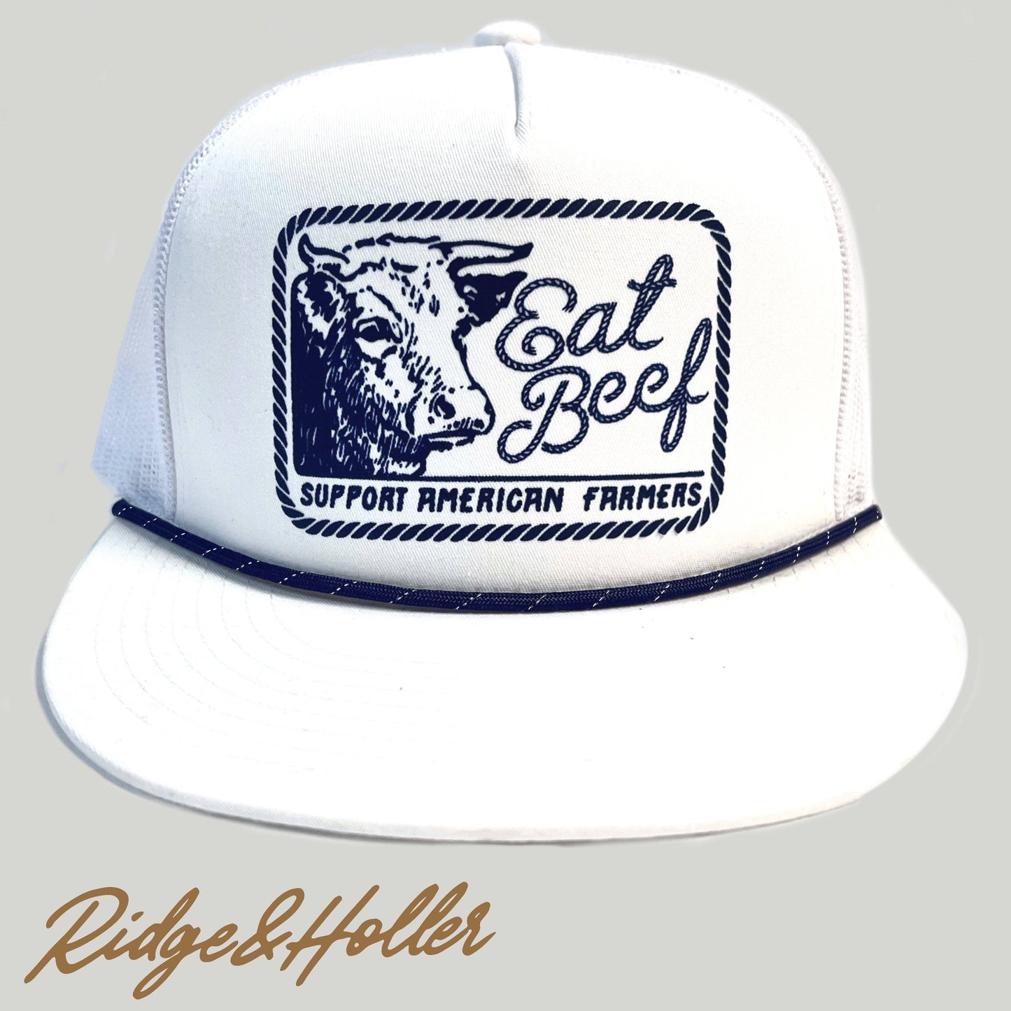 Ridge&Holler - Eat Beef white/navy