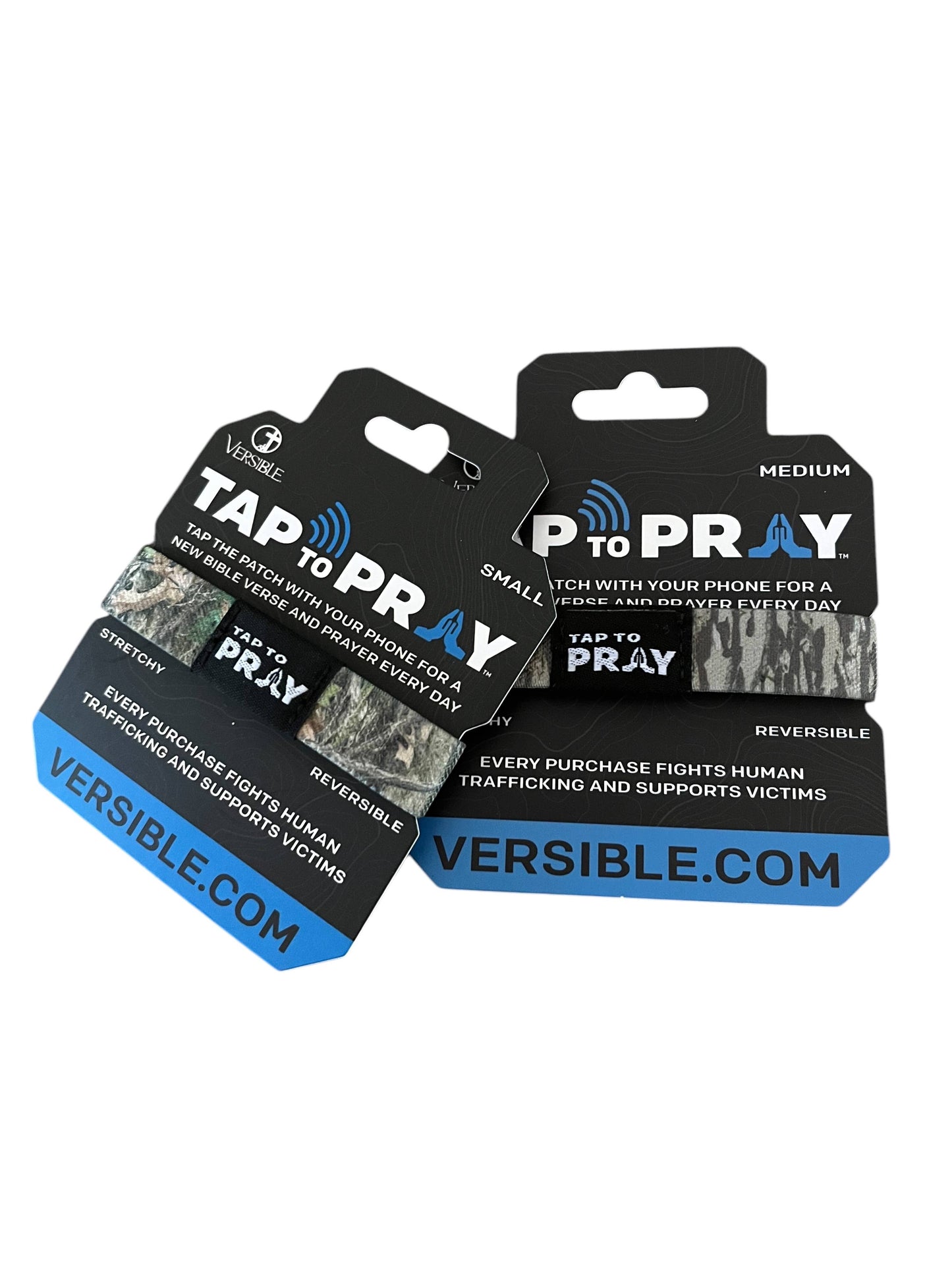 Versible - Tap To Pray™ Wristbands - Forest & Tree Bark Camo: Medium / Forest Camo / Tree Bark Camo