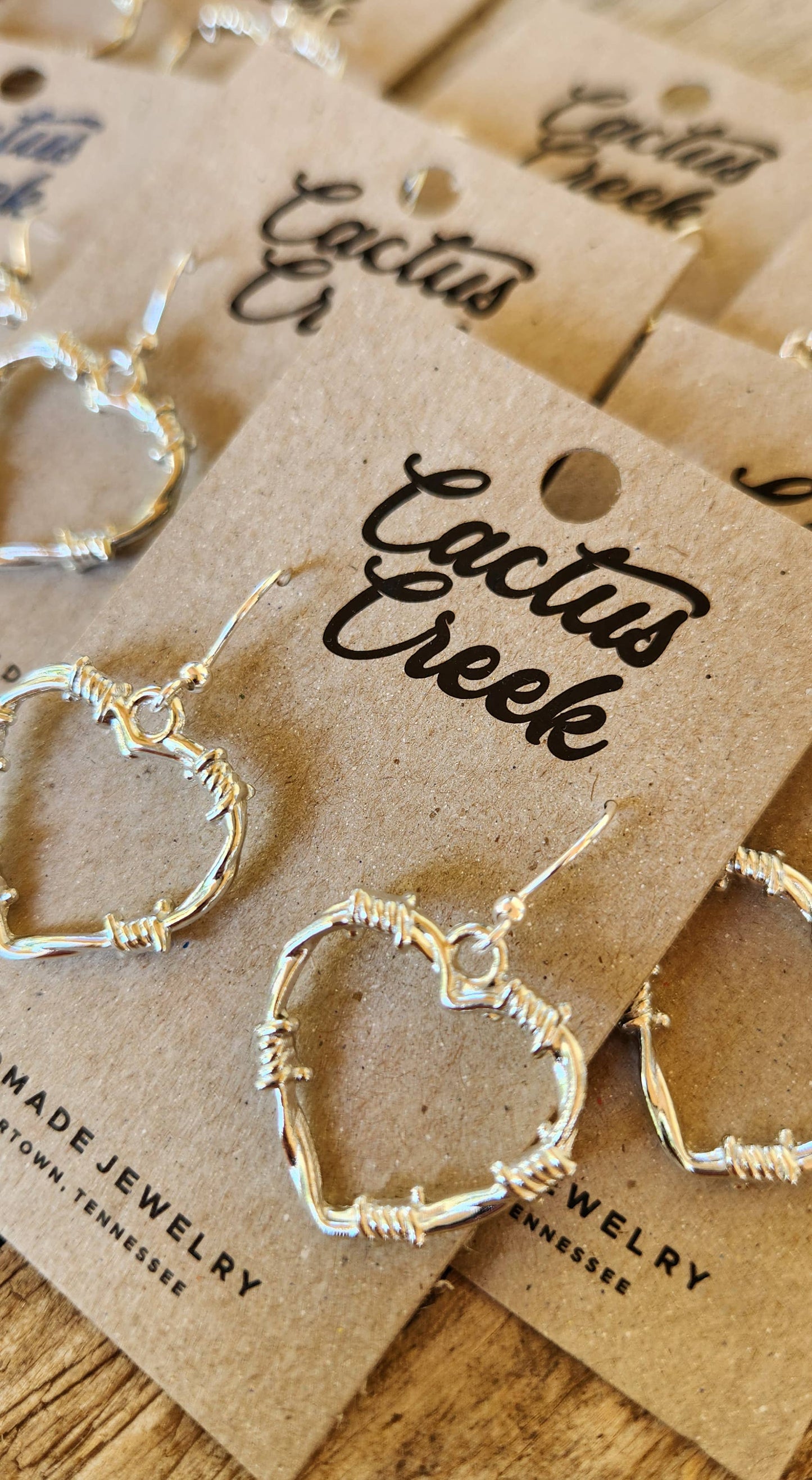 Cocklebur Clothing Co. - Barbed Wire Heart Earrings