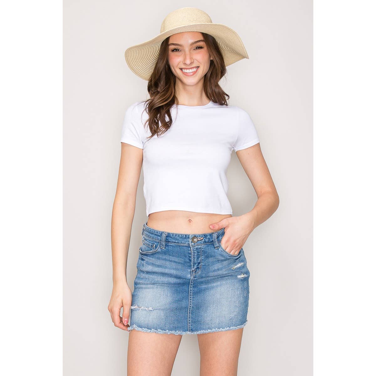 Popular 21 - Short Sleeve Crew Neck Classic Basic Casual Tee: Navy / S-M-L(2-2-2)