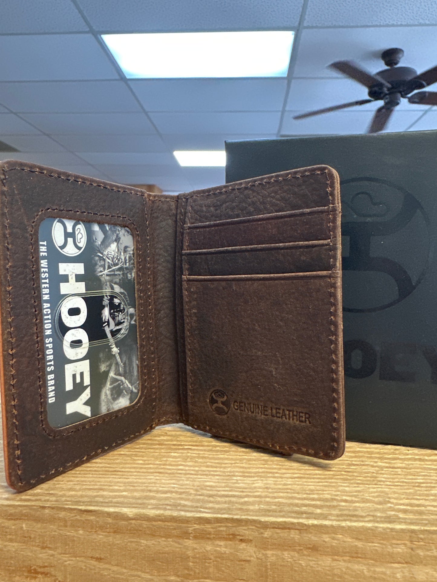 Hooey Hand Tooled Bifold Money Clip wallet